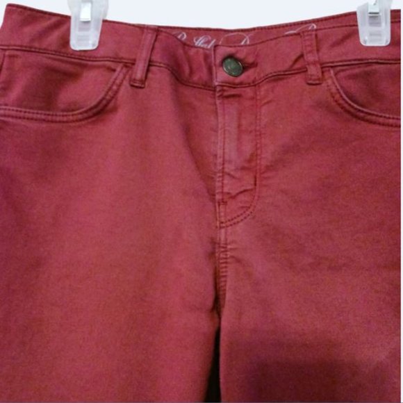 Buffalo David Bitton Faith Mid Rise  Burgundy Skinny Jeans  Size 28 - Picture 3 of 12